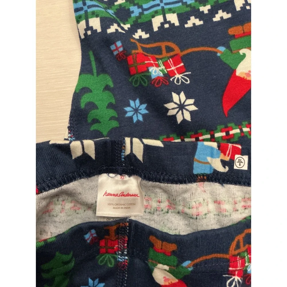 Hanna‎ Andersson Kids Pajama Bottoms Navy Christmas Print XL New With Tags